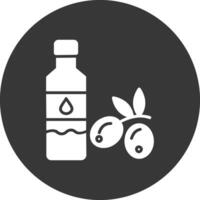 Oil Bottle Glyph Inverted Icon vector