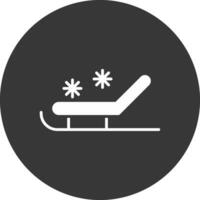 Sled Glyph Inverted Icon vector