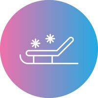 Sled Line Gradient Circle Icon vector