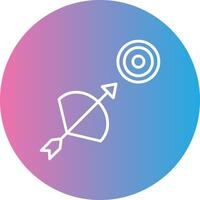 Archery Line Gradient Circle Icon vector