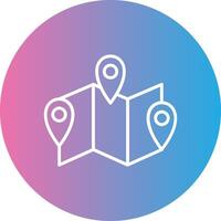 Map Line Gradient Circle Icon vector