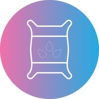 Seed Bag Line Gradient Circle Icon vector
