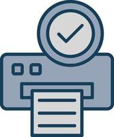 Printer Line Filled Grey Icon vector