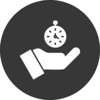 Time Glyph Inverted Icon vector