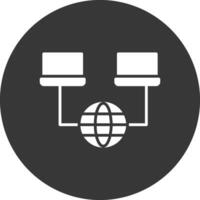 Network Glyph Inverted Icon vector