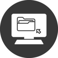 Folder Glyph Inverted Icon vector