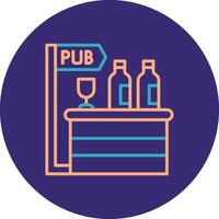 Pub Line Two Color Circle Icon vector