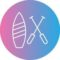 Paddle Board Line Gradient Circle Icon vector