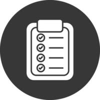 Checklist Glyph Inverted Icon vector