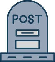 Post Line Filled Grey Icon vector