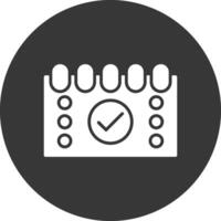 Tasks Glyph Inverted Icon vector