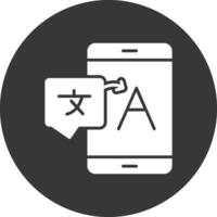 Translation Glyph Inverted Icon vector