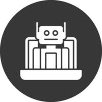 icono de glifo de robot invertido vector