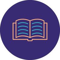 Open Book Line Two Color Circle Icon vector