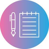 Notes Line Gradient Circle Icon vector