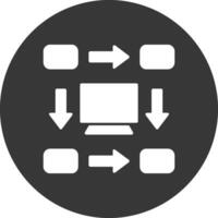 Workflow Glyph Inverted Icon vector