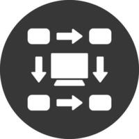 Workflow Glyph Inverted Icon vector