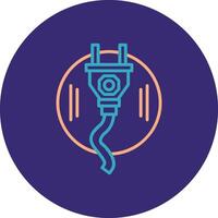 Plug-In Line Two Color Circle Icon vector