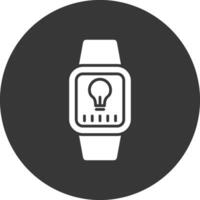 reloj de pulsera glifo invertido icono vector