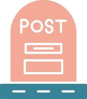 Post Glyph Two Color Icon vector