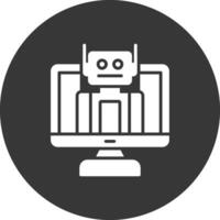 Bot Glyph Inverted Icon vector