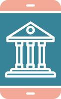 Mobile Banking Glyph Two Color Icon vector
