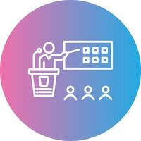 Agenda Line Gradient Circle Icon vector