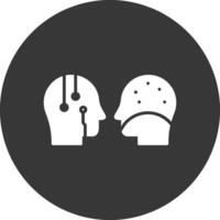 Turing Test Glyph Inverted Icon vector