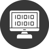 Algorithm Glyph Inverted Icon vector