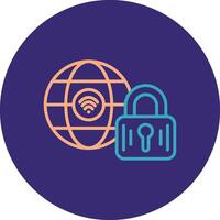 Internet Line Two Color Circle Icon vector