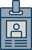 Identity Card Line Filled Grey Icon vector