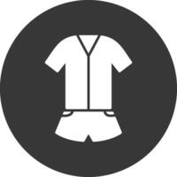 Jumpsuit Glyph Inverted Icon vector