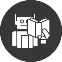 Robot Glyph Inverted Icon vector