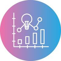 Bar Chart Line Gradient Circle Icon vector