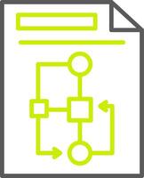 icono de dos colores de línea de documento vector