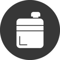 Flask Glyph Inverted Icon vector