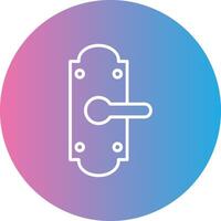 Door Lock Line Gradient Circle Icon vector