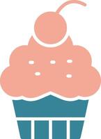 Cup Cake Glyph Two Color Icon vector