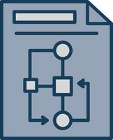 Document Line Filled Grey Icon vector