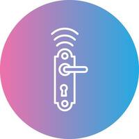 Door Lock Line Gradient Circle Icon vector