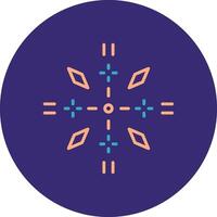 Firework Line Two Color Circle Icon vector