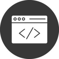 Coding Glyph Inverted Icon vector