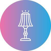 Floor Lamp Line Gradient Circle Icon vector