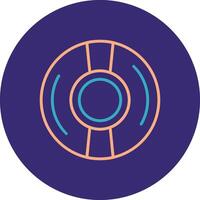 Cd Line Two Color Circle Icon vector