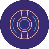 Cd Line Two Color Circle Icon vector