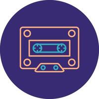 Cassette Line Two Color Circle Icon vector
