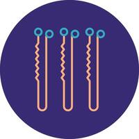 Bobby Pin Line Two Color Circle Icon vector