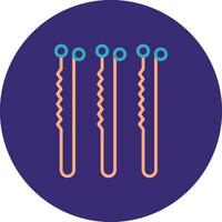 Bobby Pin Line Two Color Circle Icon vector