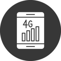 4g glifo invertido icono vector