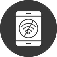 No Internet Glyph Inverted Icon vector